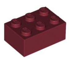 LEGO® 2x3 DONKER ROOD