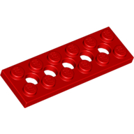 LEGO® Technic, plaat 2x6 met 5 gaten ROOD
