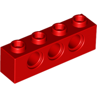 LEGO® 1x4 steen met 3 gaten ROOD