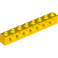 LEGO® 1x8 steen met gaten GEEL