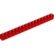 LEGO® 370321 ROOD - L-28-F LEGO® 1x16 steen met gaten ROOD