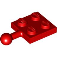 LEGO® 372921 ROOD - M-23-A LEGO® plaat aangepast 2x2 met kleine kogel ROOD