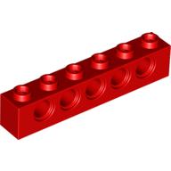 LEGO® 1x6 steen met gaten ROOD