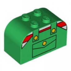 LEGO® 4114388 GROEN - MS-124-H LEGO® 2x4x2 met "OVERALL" patroon GROEN