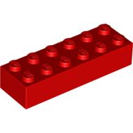 LEGO® 245621 - 4181138 ROOD - H-45-A LEGO® 2x6 ROOD