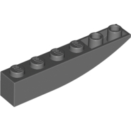 LEGO® omgekeerd gebogen 1x6 DONKER GRIJS