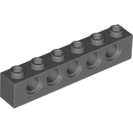 LEGO® 3894199 - 4210917 D GRIJS - H-53-C LEGO® 1x6 steen met gaten DONKER GRIJS