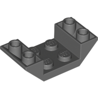 LEGO®  omgekeerde dakpan 45 graden 4x4 dubbel met 2x2 inkeping DONKER GRIJS