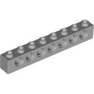 LEGO® 1x8 steen met gaten LICHT GRIJS