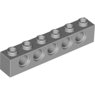 LEGO® 1x6 steen met gaten LICHT GRIJS