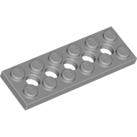 LEGO® Technic, plaat 2x6 met 7 gaten LICHT  GRIJS