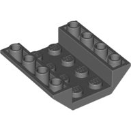 LEGO®  omgekeerde dakpan  45 graden 4x4 dubbel met 2x4  inkeping ZONDER GATEN DONKER GRIJS