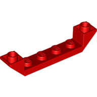 LEGO®  omgekeerde dakpan  45 graden 2x6 dubbel met 2x4 inkeping ROOD
