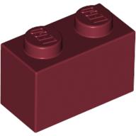 LEGO® 1x2 DONKER ROOD