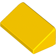 LEGO® klein 30 graden 2x1x2/3 (2 nop breed) GEEL