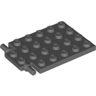 LEGO® 4X6 plaat met valkuilscharnier DONKER GRIJS