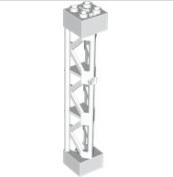 LEGO® Support 2 x 2 x 10 Girder Triangular Vertical - Type 4 - 3 Posts, 3 Sections WHITE