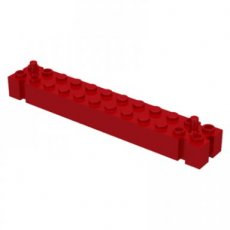 LEGO®  1x12 met pin aan ieder uiteinde ROOD