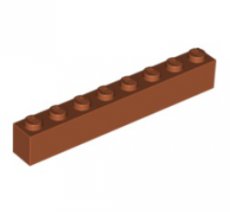 LEGO® 4597485, 6000748, 6264069 D ORANJE - L-26-F LEGO® 1x8 DONKER ORANJE