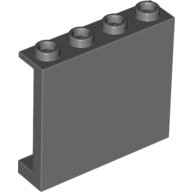 LEGO® paneel 1x4x3 - open noppen, met zijsteunen DONKER GRIJS