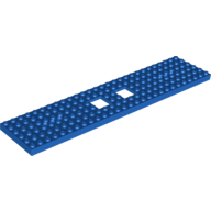 LEGO® trein, basis 6x28 met twee vierkante en 6 ronde gaten BLAUW