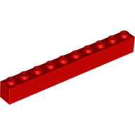 LEGO® 611121 ROOD - H-30-C LEGO® 1x10 ROOD
