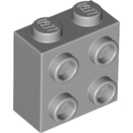 LEGO® steen 1x2x1 2/3 met noppen op 1 zijde LICHT GRIJS