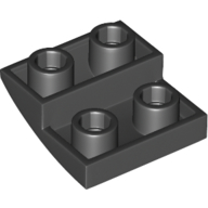 LEGO® 6211476 ZWART - H-39-C LEGO® courbé 2x2 inversé NOIR