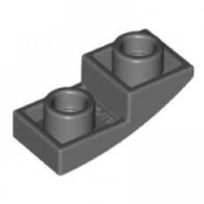 LEGO® curved 2x1 inverted DONKER GRIJS