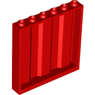 LEGO® Muurpaneel Corrugated 1x6x5  ROOD