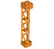 LEGO® steun 2x2x10 driehoekige balk - type 4 - 3 posts, 3 sections ORANJE