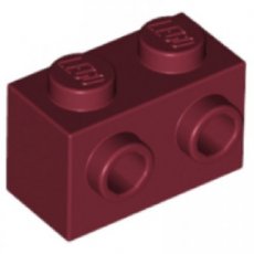 LEGO® 6252545 D ROOD - M-35-A LEGO® 1x2 met noppen aan 1 zijde DONKER ROOD