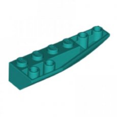 LEGO® wig 2x6 rechts DONKER TURQUOISE