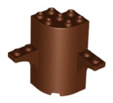 LEGO® cylinder half - Tree trunk 2x4x4 BROWN