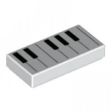 LEGO® 1x2 tegel piano WIT