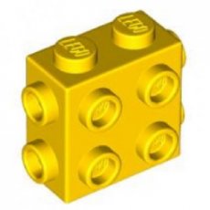 LEGO® steen 1x2x1 2/3 met noppen op 4 zijden GEEL