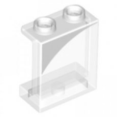LEGO® paneel 1x2x2 open noppen, met zijsteunen TRANSPARANT HELDER
