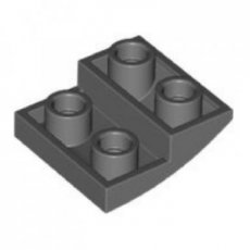 LEGO® curved 2x2 inverted DONKER GRIJS