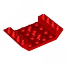 LEGO® 6346112 ROOD - M-1-A LEGO®  omgekeerde dakpan 45 graden 6x4 dubbel met 4x4 inkeping en 3 gaten ROOD