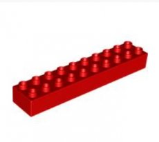 LEGO® DUPLO® 6370412 ROOD - ML-33 LEGO®  DUPLO® 2X10 ROOD